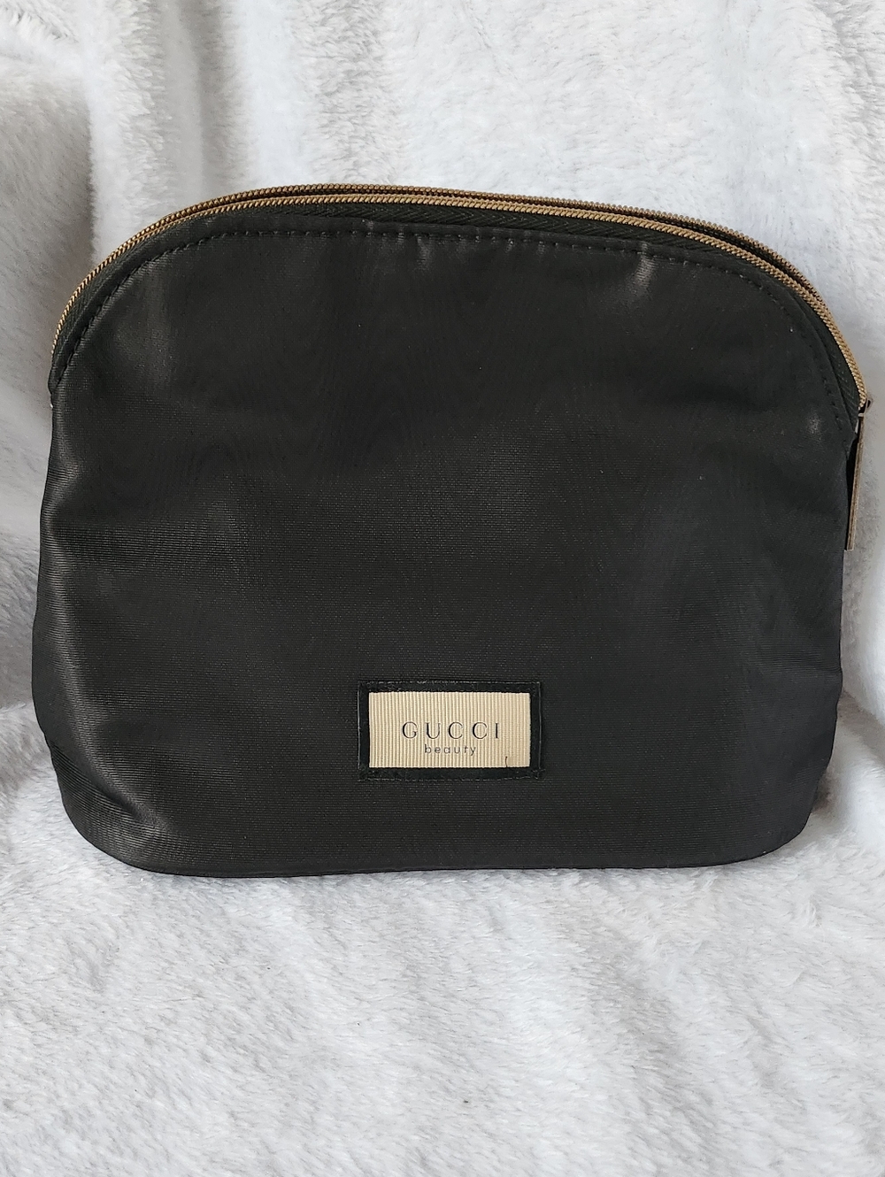 Gucci Black Cosmetic Pouch with Gold Zip
